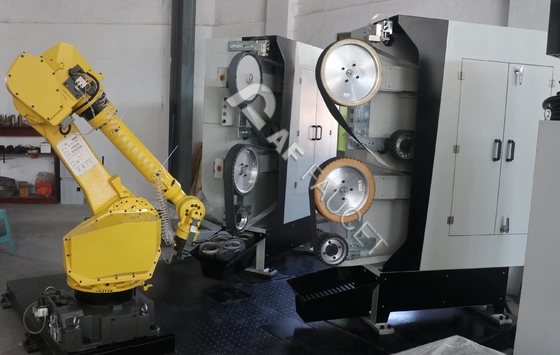 Шлифовальный станок робота Фаусец промышленный автоматический с клеткой 2 роботов